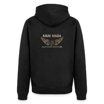 Arts martiaux d'autodéfense Krav Maga d'Israël - Veste à capuche bio Premium Unisexe - noir - Dos - Nico (187cm)