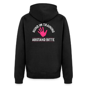 Hunde – Shirt Hundemama Training Geschenk - Unisex Premium Bio Zip Hoodie - Schwarz - Hinten - Nico (187cm)