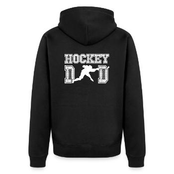 Ice Hockey Father Dad Saying Gift - Unisex Premium Organic Zip Hoodie - black - Back - Nico (187cm)
