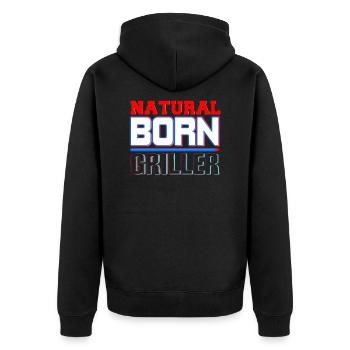 BBQ - Veste à capuche bio Premium Unisexe - noir - Dos - Nico (187cm)