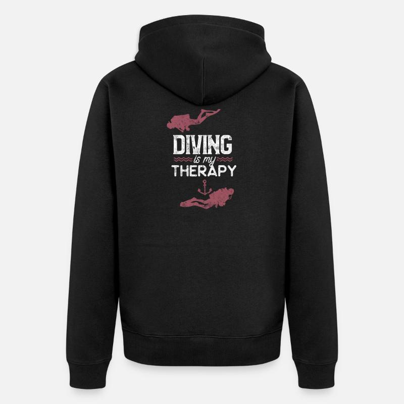 Dive Tauchen - Unisex Premium Bio Zip Hoodie - Schwarz