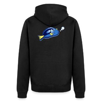 Poisson avec des bulles - Veste à capuche bio Premium Unisexe - noir - Dos - Nico (187cm)