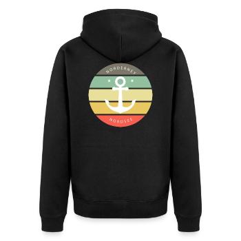 Colorful Norderney - Unisex Premium Organic Zip Hoodie - black - Back - Nico (187cm)