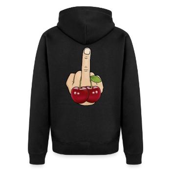 Fuck you Cerise Cherry - Veste à capuche bio Premium Unisexe - noir - Dos - Nico (187cm)