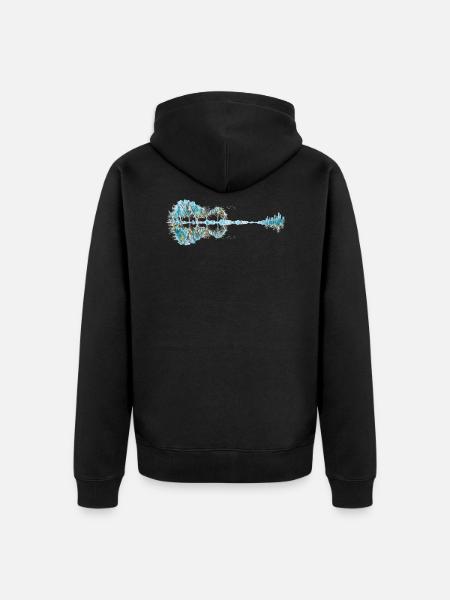 Guitar nature - Unisex Premium Organic Zip Hoodie - black