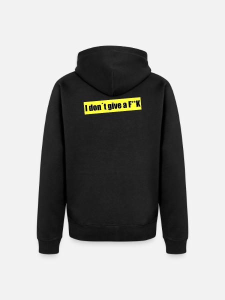 i don't give a fuck - Unisex Premium Organic Zip Hoodie - black