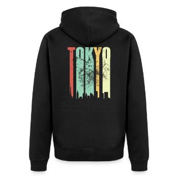 Tokyo Tokyo Vintage - Veste à capuche bio Premium Unisexe - noir - Dos - Nico (187cm)