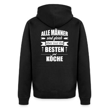 Koch kochen - Unisex Premium Bio Zip Hoodie - Schwarz - Hinten - Nico (187cm)