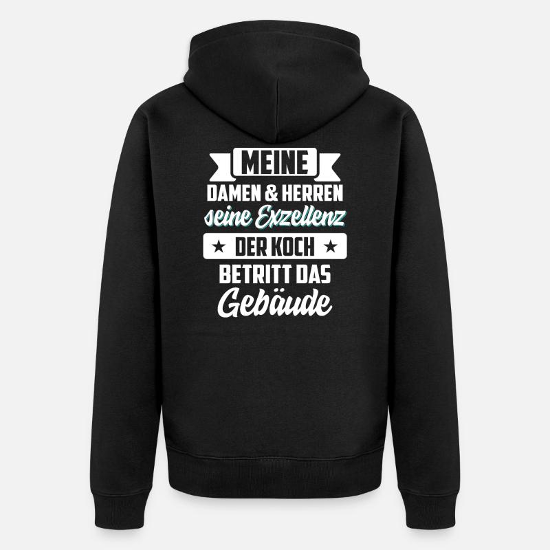 Koch kochen - Unisex Premium Bio Zip Hoodie - Schwarz