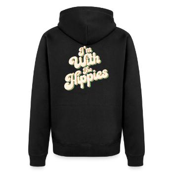 Musique hippie | Hippies Lifestyle 60 Idée cadeau - Veste à capuche bio Premium Unisexe - noir - Dos - Nico (187cm)