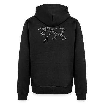 carte du monde - Veste à capuche bio Premium Unisexe - noir - Dos - Nico (187cm)