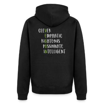 Veganer Lebensstil Spruch Geschenk - Unisex Premium Bio Zip Hoodie - Schwarz - Hinten - Nico (187cm)