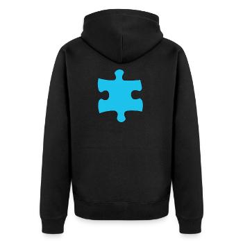 Puzzle piece - Unisex Premium Organic Zip Hoodie - black - Back - Nico (187cm)