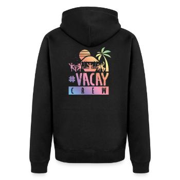 vacay holiday crew colorful - Unisex Premium Organic Zip Hoodie - black - Back - Nico (187cm)