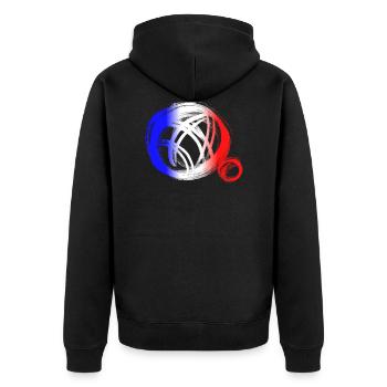Boule - Unisex Premium Organic Zip Hoodie - black - Back - Nico (187cm)