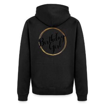 anniversaire - Veste à capuche bio Premium Unisexe - noir - Dos - Nico (187cm)