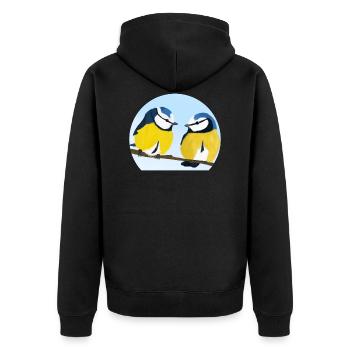 jz.birds illustration de la mésange bleue - Veste à capuche bio Premium Unisexe - noir - Dos - Nico (187cm)