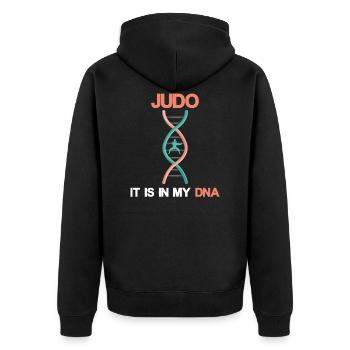 ADN de judo - Veste à capuche bio Premium Unisexe - noir - Dos - Nico (187cm)