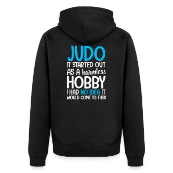 judo - Veste à capuche bio Premium Unisexe - noir - Dos - Nico (187cm)