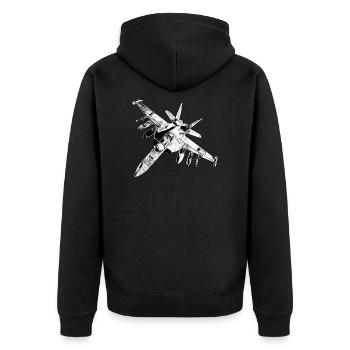 Militär Armee Soldat Militärfahrzeuge - Unisex Premium Bio Zip Hoodie - Schwarz - Hinten - Nico (187cm)