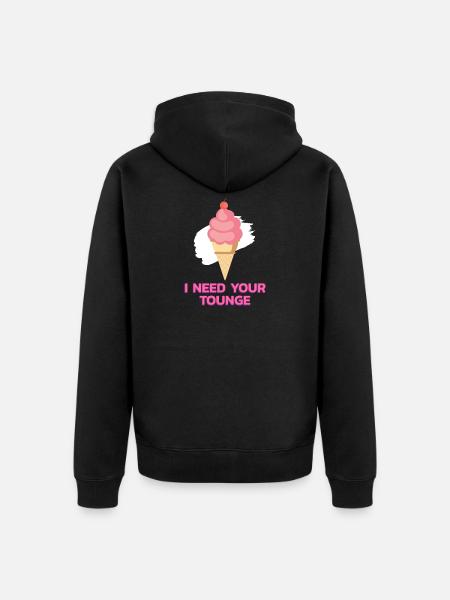 Te necesito tounge! Helado idea de regalo helado - Chaqueta con capucha prémium ecológica unisex - negro