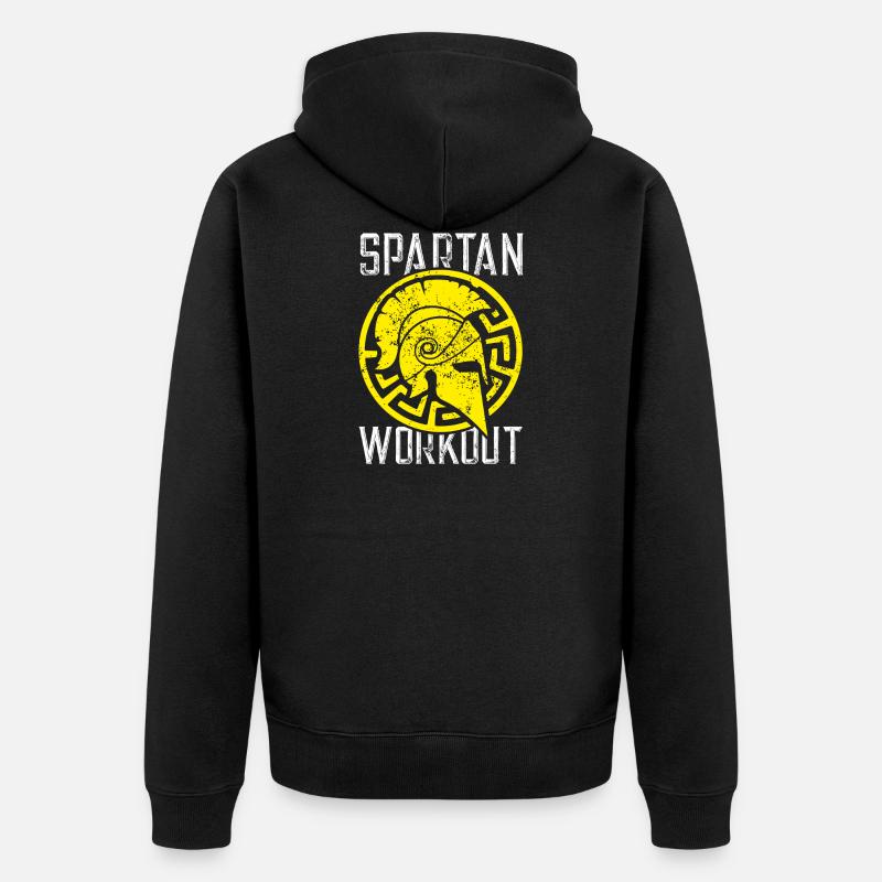 spartan workout - Unisex Premium Bio Zip Hoodie - Schwarz