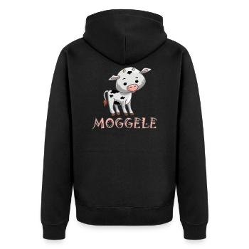 Mogglee - petit veau - Veste à capuche bio Premium Unisexe - noir - Dos - Nico (187cm)
