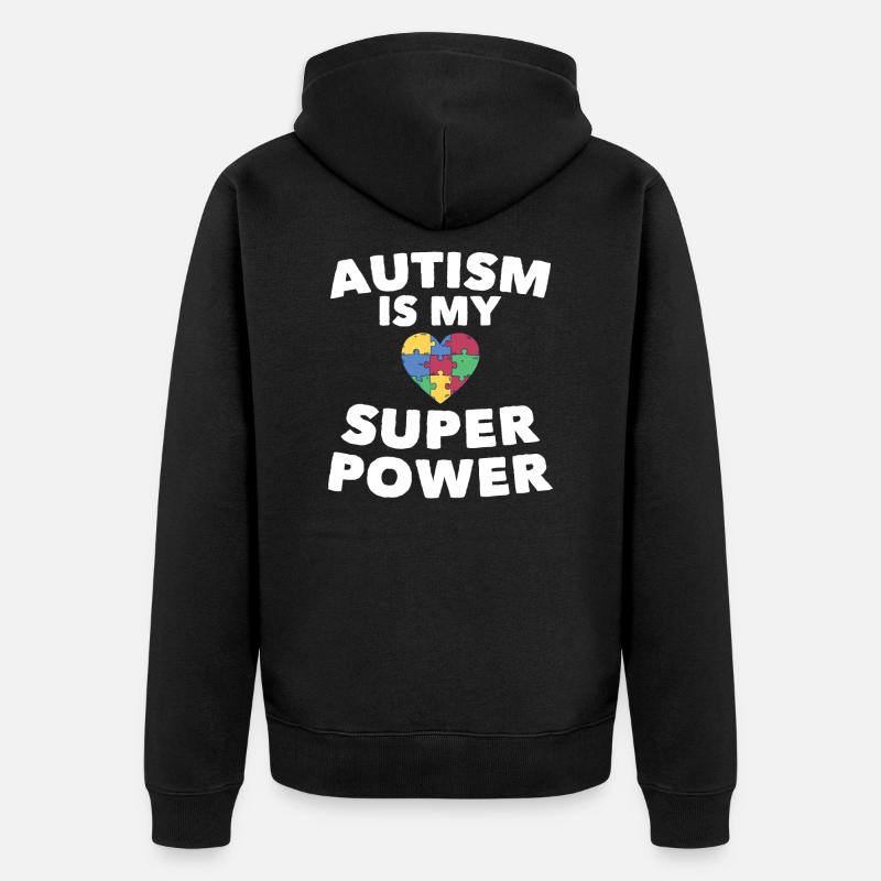 Autisme Autisme Autiste - Veste à capuche bio Premium Unisexe - noir