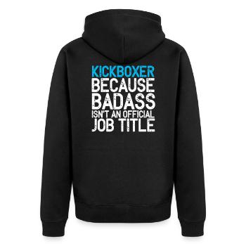 Kickboxing Kickboxen - Unisex Premium Bio Zip Hoodie - Schwarz - Hinten - Nico (187cm)