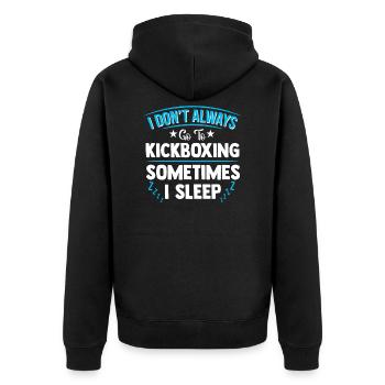 Kickboxing Kickboxen - Unisex Premium Bio Zip Hoodie - Schwarz - Hinten - Nico (187cm)