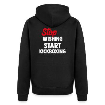 Kickboxing Kickboxing - Unisex Premium Organic Zip Hoodie - black - Back - Nico (187cm)