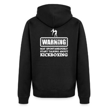 Kickboxing Kickboxen - Unisex Premium Bio Zip Hoodie - Schwarz - Hinten - Nico (187cm)