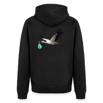 infant - Unisex Premium Organic Zip Hoodie - black - Back - Nico (187cm)
