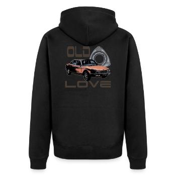 Old Love Hound Dog Color - Unisex Premium Organic Zip Hoodie - black - Back - Nico (187cm)
