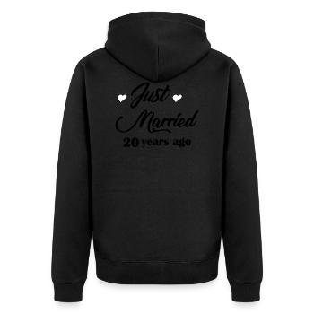 20-years - Veste à capuche bio Premium Unisexe - noir - Dos - Nico (187cm)
