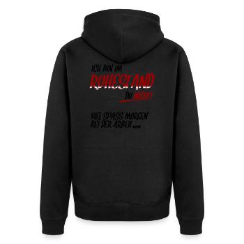 Ich Bin Im Ruhestand Du Nicht HARIZ Rentner Ruhest - Unisex Premium Bio Zip Hoodie - Schwarz - Hinten - Nico (187cm)
