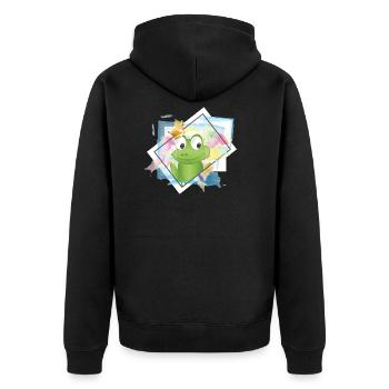Le roi grenouille de conte de fées est dans la maison - Veste à capuche bio Premium Unisexe - noir - Dos - Nico (187cm)