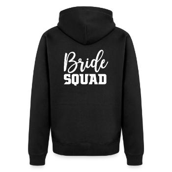 Bride Squad Geschenk - Unisex Premium Bio Zip Hoodie - Schwarz - Hinten - Nico (187cm)