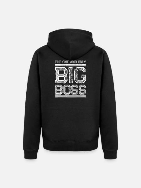 big boss saying - Unisex Premium Organic Zip Hoodie - black