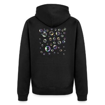 des bulles de savon - Veste à capuche bio Premium Unisexe - noir - Dos - Nico (187cm)
