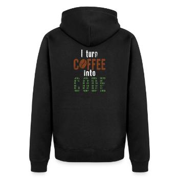 Programmierer Software Entwickler Coder Codet Code - Unisex Premium Bio Zip Hoodie - Schwarz - Hinten - Nico (187cm)
