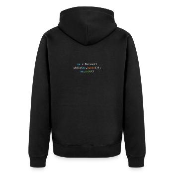 Programmer - Unisex Premium Organic Zip Hoodie - black - Back - Nico (187cm)