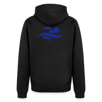schwimmen sport icon - Unisex Premium Bio Zip Hoodie - Schwarz - Hinten - Nico (187cm)
