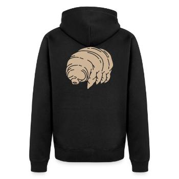 Tardigrade Wasserbär Mikrobiologie - Unisex Premium Bio Zip Hoodie - Schwarz - Hinten - Nico (187cm)