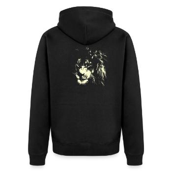 Léo AFRIQUE CAT SAVANNE - Veste à capuche bio Premium Unisexe - noir - Dos - Nico (187cm)