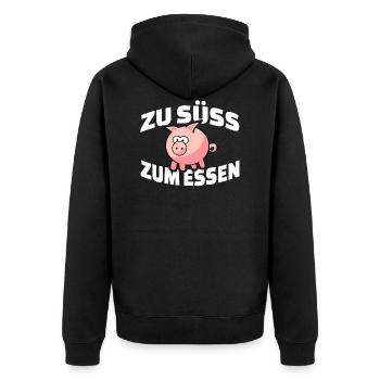 Porc porcelet ferme animal animal d’élevage - Veste à capuche bio Premium Unisexe - noir - Dos - Nico (187cm)