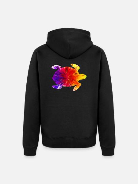 Farbige Schildkröte - Unisex Premium Bio Zip Hoodie - Schwarz