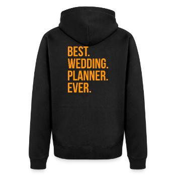 Best Wedding Planner Ever Geschenk - Unisex Premium Bio Zip Hoodie - Schwarz - Hinten - Nico (187cm)