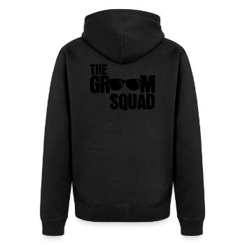 Groom Squad Bachelor Party - Unisex Premium Organic Zip Hoodie - black - Back - Nico (187cm)