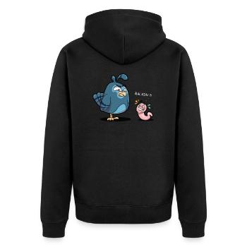 Don drôle d'oiseau er miaou cadeau d'humour amusant - Veste à capuche bio Premium Unisexe - noir - Dos - Nico (187cm)